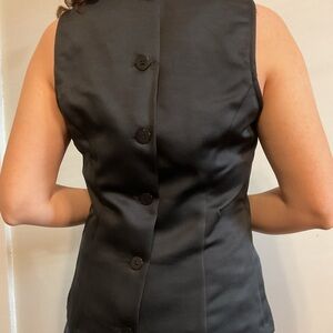Vintage‎ Sleeveless Black Top - Button down at the back - Size Small
